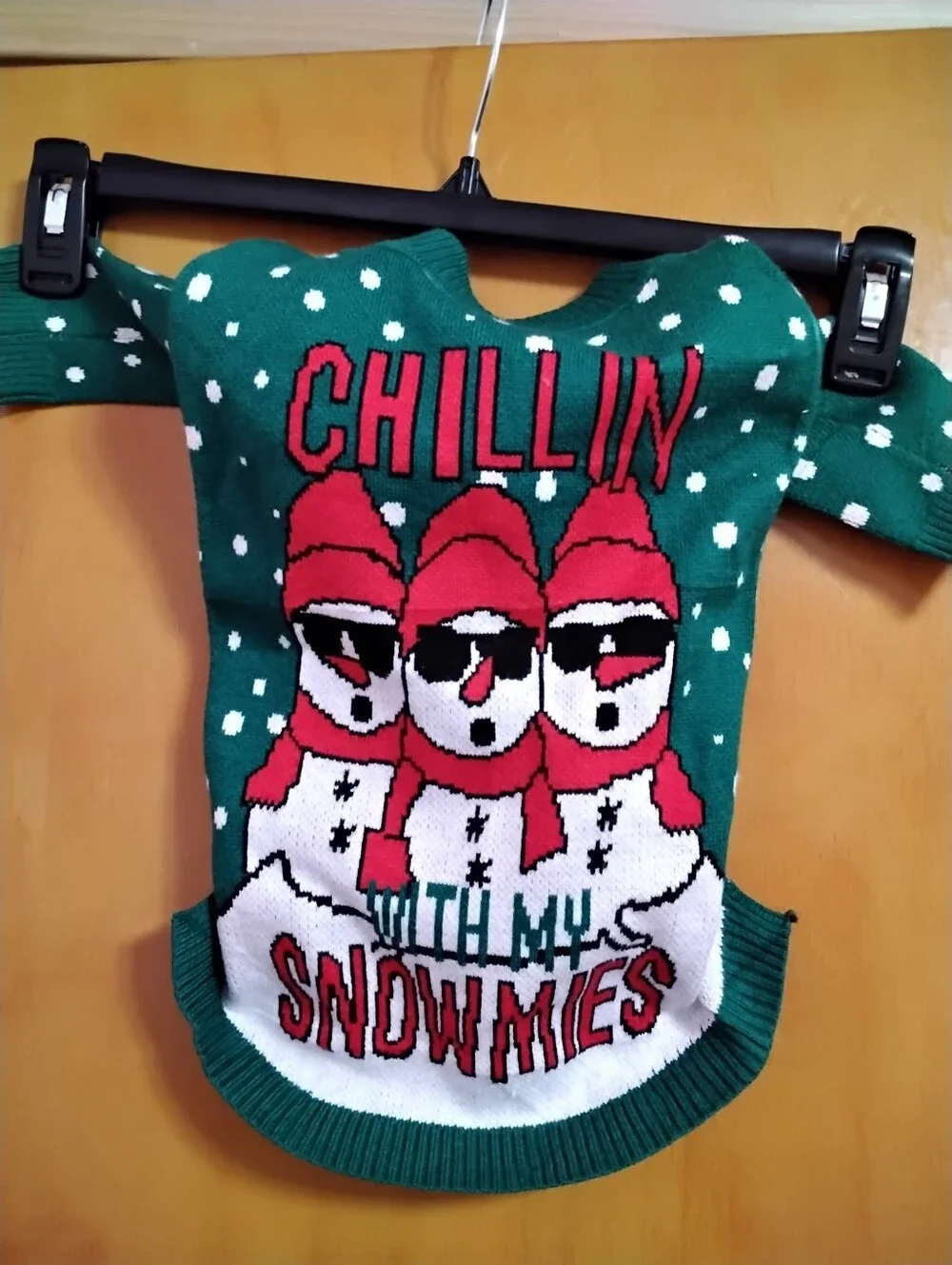 Dog Green 'Chillin with My Snowmies' Holiday Sweater Size L